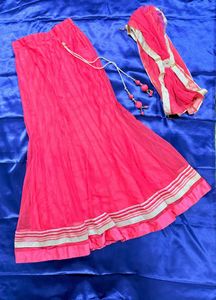 Pink Festive Skirt & Dupatta Set