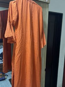 Orange Bell Sleeve Kurta