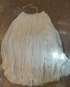 Cream Tiered Maxi Skirt