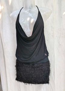 192510. Chic Black Halter Neck Mini Dress