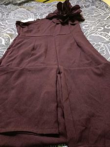 Maroon One-Shoulder Jumpsuit
