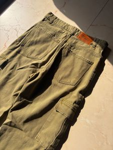 Corduroy Olive Green Cargo Pants