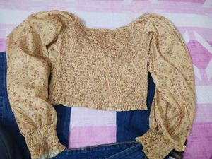 Cute Floral Tie Front Top
