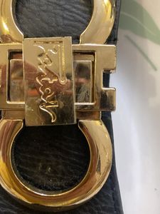 Designer Elastic Belt with Gold Buckle