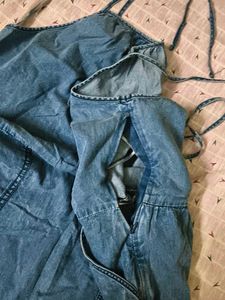 Blue Denim Sundress with Pockets