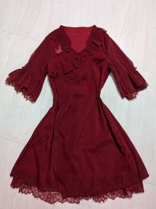 Burgundy Ruffled Dress