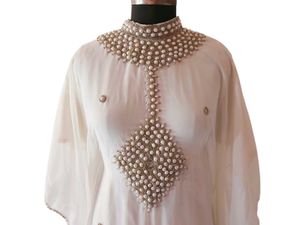Elegant White Embellished Kaftan