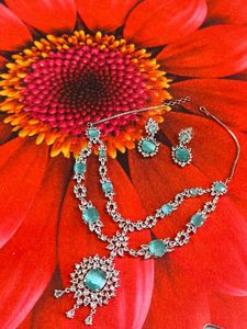 Stunning Teal Gemstone Jewellery Set+freebie