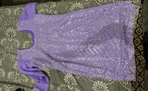 Lavender Sequined Kurta Set with Dupatta