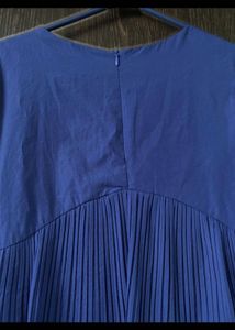 Vibrant Blue Pleated Top