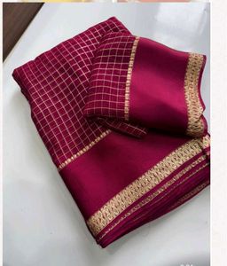 Beautiful Maroon Saree with Gold Border