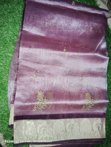 Beautiful Purple Embroidered Saree