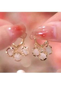 Korean earring Earrings with White Stones