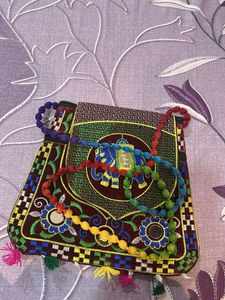 Jaipuri Embroidered Elephant Crossbody Bag