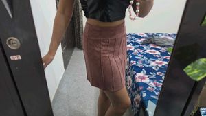 Dusty Rose Textured Mini Skirt