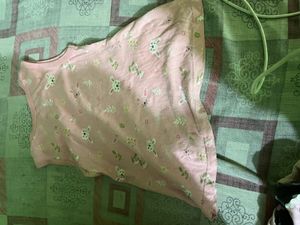 Cute Pink Heart Print Baby Girl Outfit