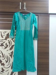 Sale Today Pista Gota Work Long Kurti