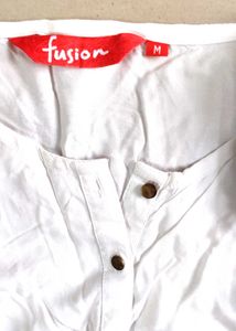 Brand - Fusion , Size  M , Loose Fit White Colour
