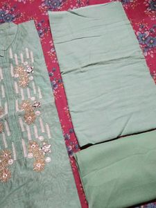 Elegant Embroidered Kurta Set meterial