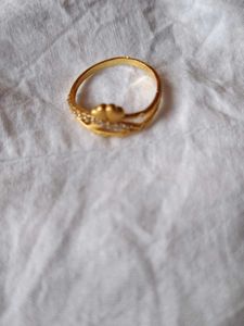 Elegant Gold colour artificial Ring with Heart Des