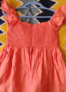 Coral Ruffle Top