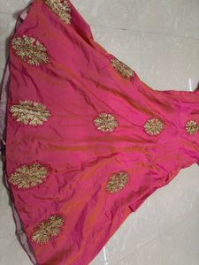 Radiant Pink &amp; Gold Embroidered Festive Anarkali G