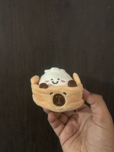 adorable capybara dumpling plush keychain