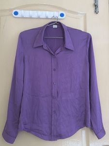 Purple Collared Button-Up Shirt