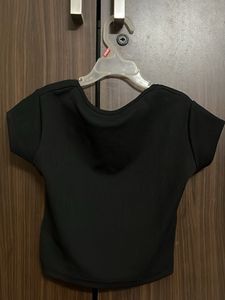 Stylish Black Backless Crop Top