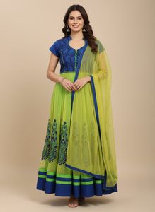 Vibrant Anarkali Kurta Set with Dupatta