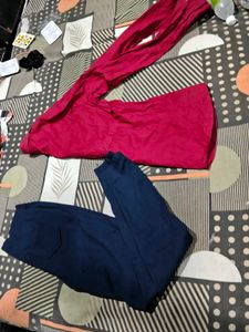 Maroon shirt & Navy pants