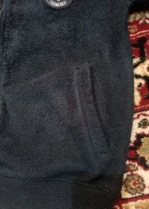 navy blue full-zip fleece jacket
