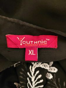 Black Embroidered Peplum Kurti y2k aesthetic viral