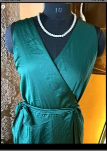wrap dress Elegant Emerald Green Maxi Dres
