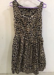 Leopard Print Sleeveless Dress For Women