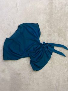 Teal Tie-Waist Top