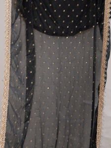 Elegant Black &amp; Gold Embellished Dupatta