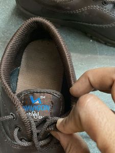 kids Brown Leather Lace-Up Shoes