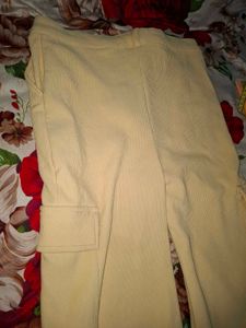 Cream Corduroy Cargo Pants
