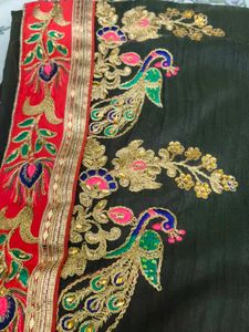 heavy wedding wear saree with blouse