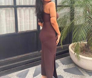 Chic One Shoulder Ruched Maxi Dress