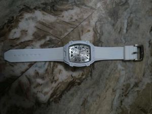 Stylish White Skeleton Watch