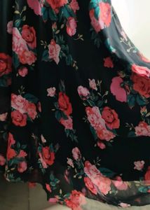 Floral Printed High Low Dress