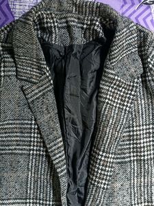 Black And White Long Over Coat