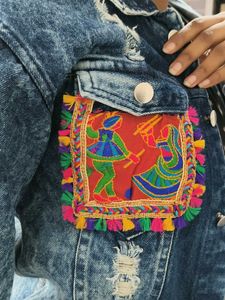 Unisex Navratri Embellished Denim Jacket