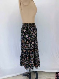 Bohemian Floral Print Midi Skirt length 28 inches