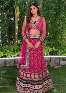 Stunning Pink Embroidered Lehenga Choli