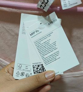 H&amp;M Pink Ribbed Cropped Top
