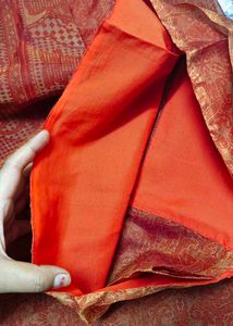 Tissue saree plain no work only print