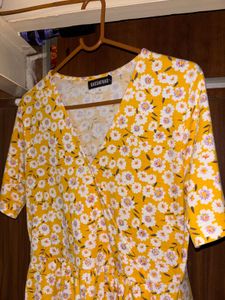 yellow shot frocks for women